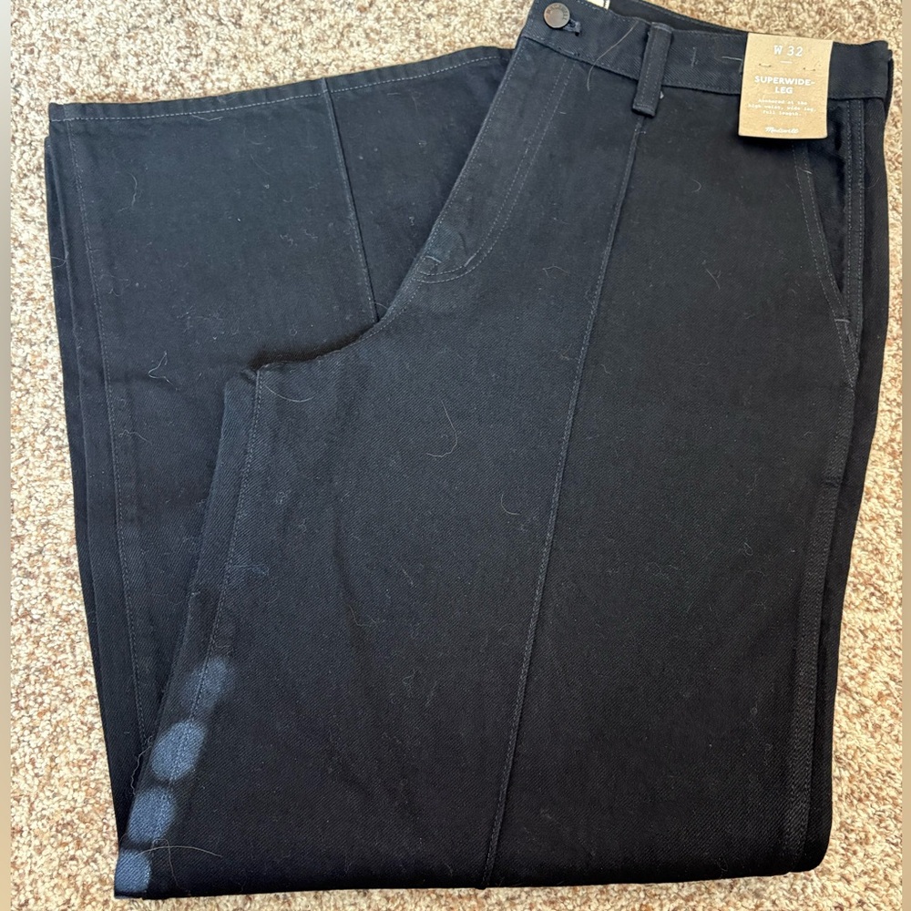 Madewell Black Wide Leg Flare Jeans